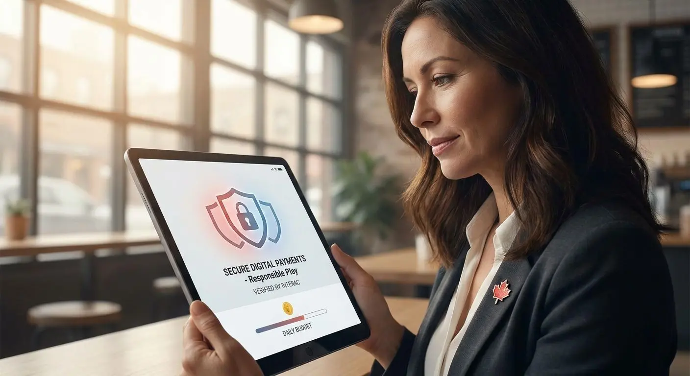 Secure payment and responsible play concept for Canadian users