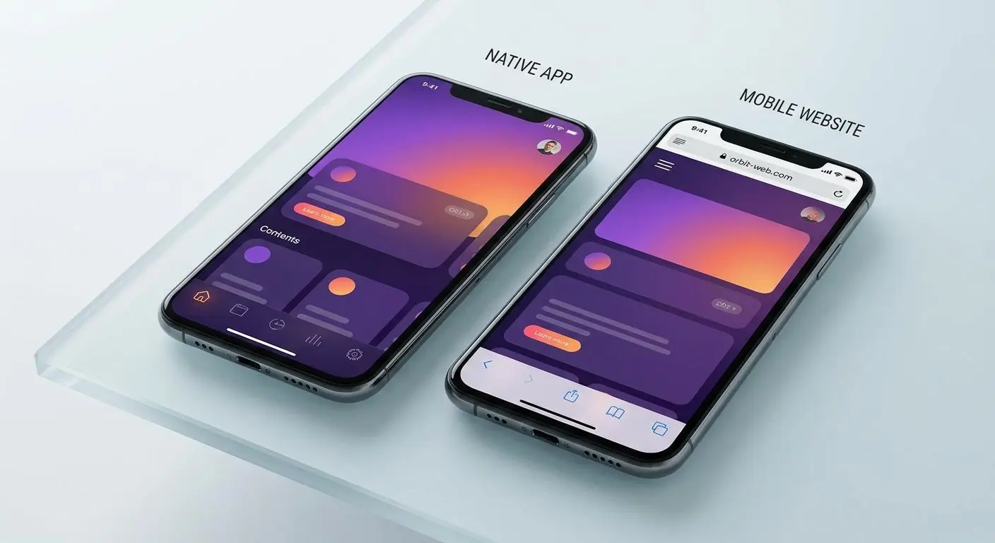 Comparison of PlayOJO app and mobile browser on iPhone