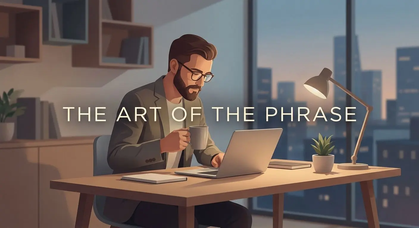 Illustration of a professional writer working on a laptop