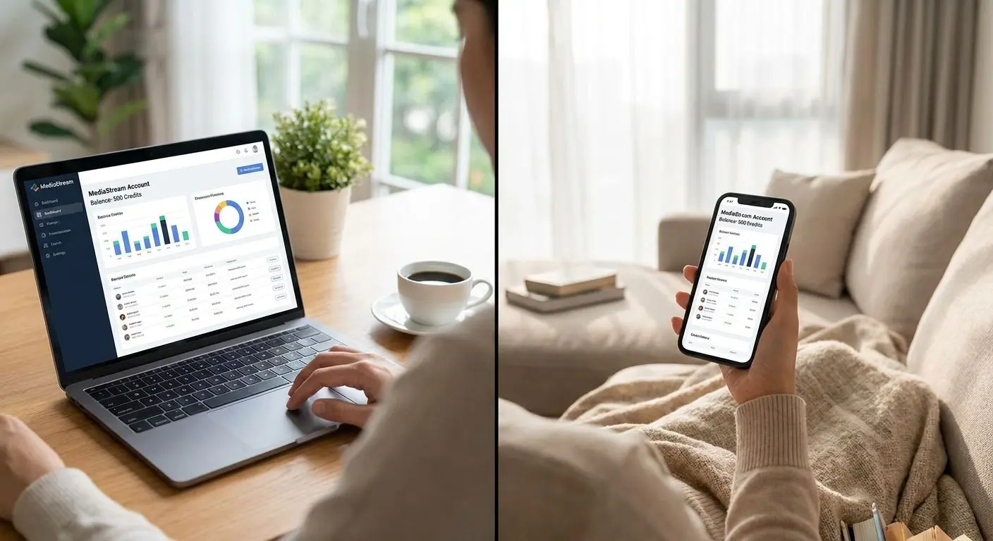 Comparison of mobile and desktop play using the same account