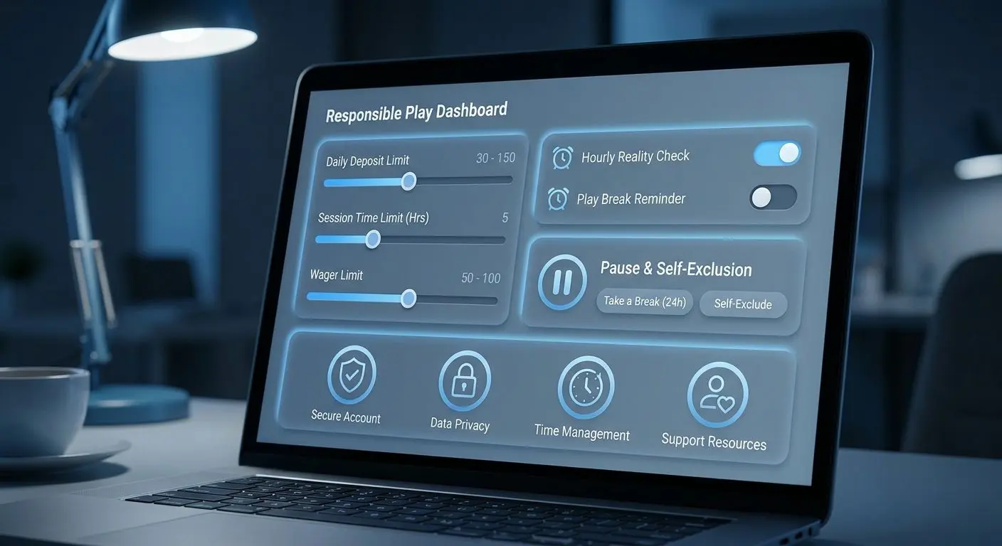 Responsible Play Tools Dashboard Account safety settings with limits timers and pause tools