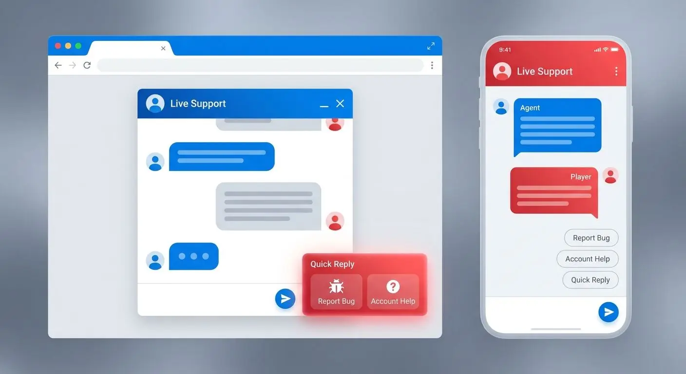 Online live chat interface with fast support replies