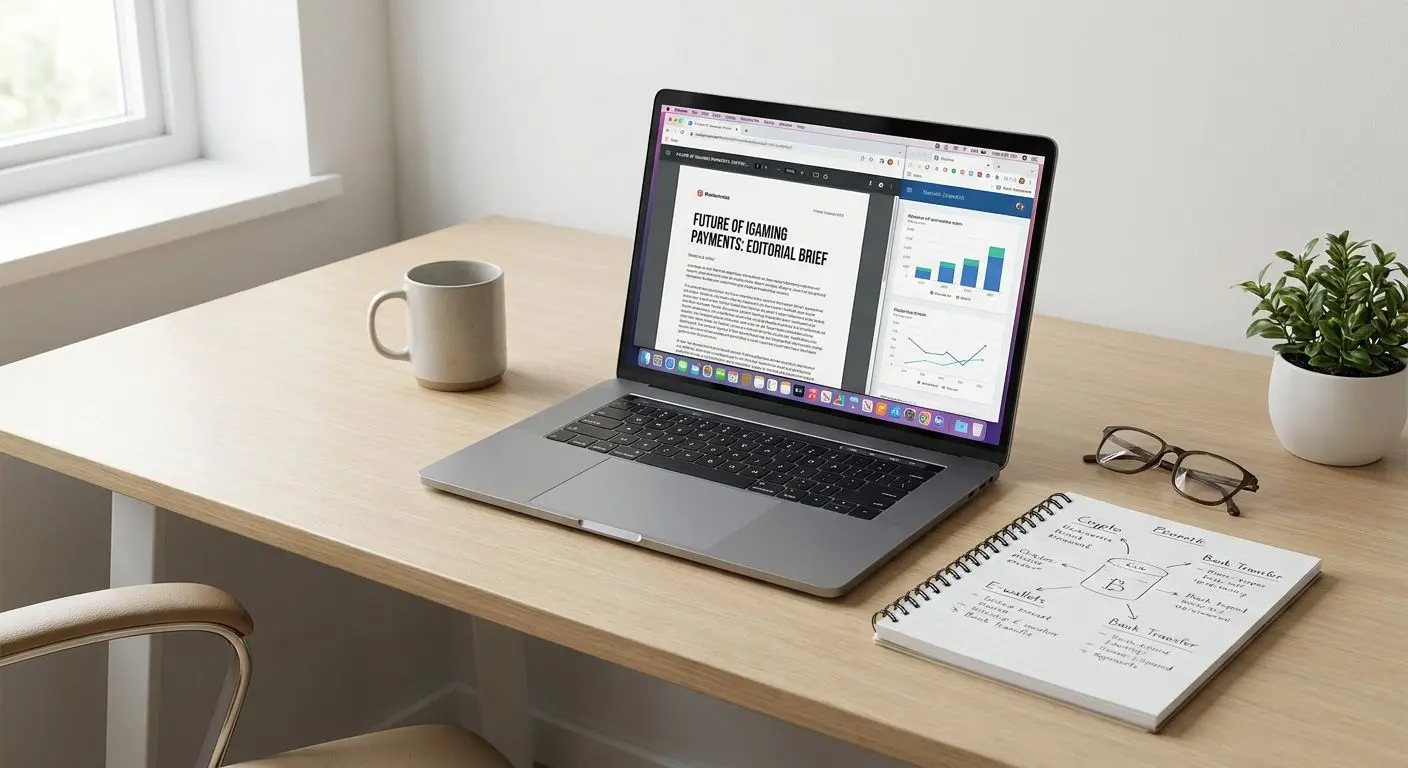 Editorial workspace for iGaming payment guide author