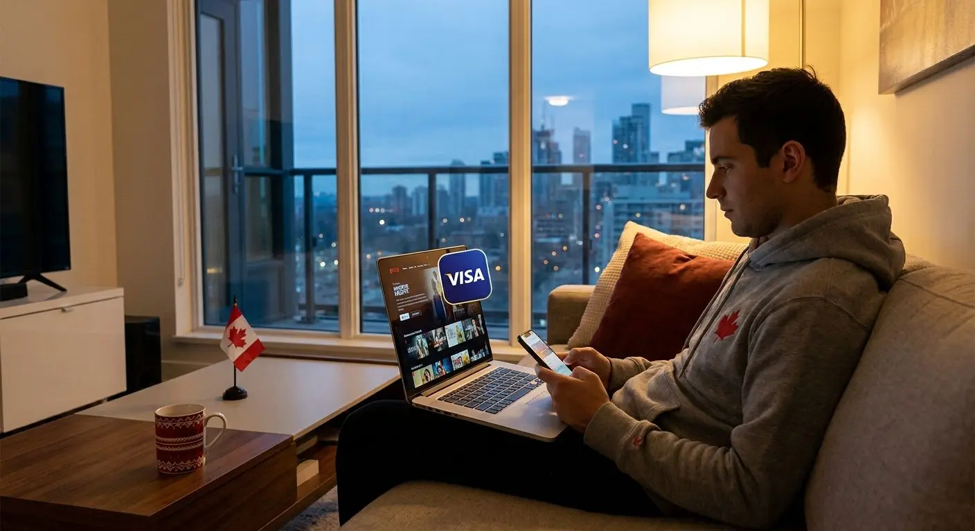 Canadian player using Visa on an online gaming platform